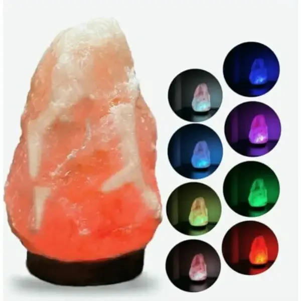 Mini Natural Salt Rock Lamp, Himalayan Night Light Color Changing,