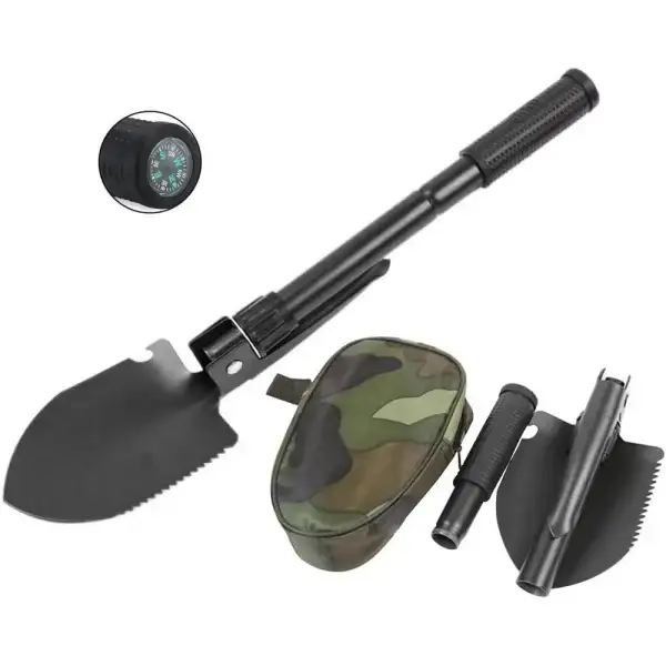 Folding Shovel, Ideal for Camping, Gardening, and Car Emergency, Ice Removal