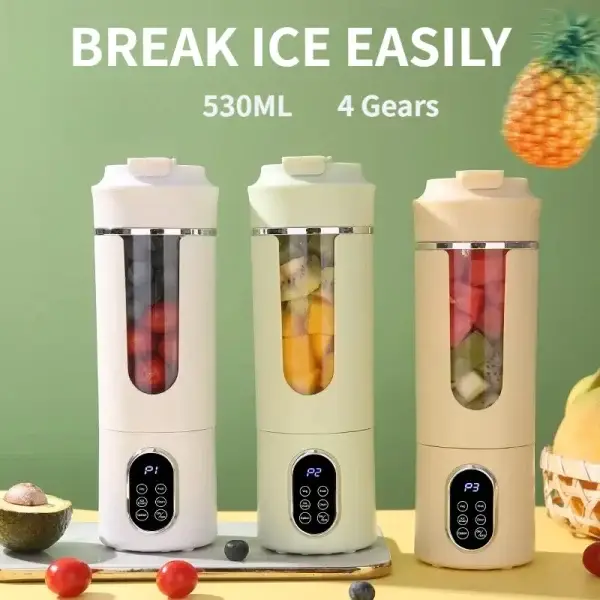 Portable Juicer Wireless USB Charging Crushed Ice Electric Juicing 12 Blade