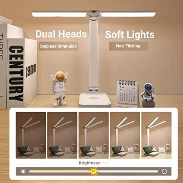 Portable Small Desk Lamp, 3 Lighting Modes, Battery Operated Rechargeable